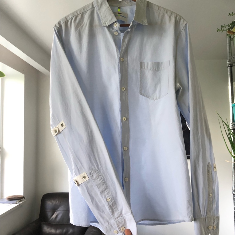 Oamc Light Blue Men's Dress Shirt